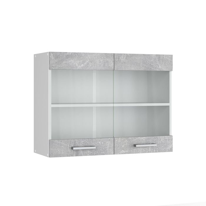 Armoire en verre R-Line 80cm Béton/Blanc Vicco 30252 Armoire en verre R-Line 80cm Béton/Blanc Vicco 30252