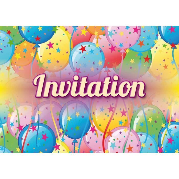 Edition Colibri Lot De 10 Cartes D Invitation Ballons Colores En Francais Pour Un Anniversaire D Enfant Ou Pour Une Fete Ave 1423 Cdiscount Beaux Arts Et Loisirs Creatifs