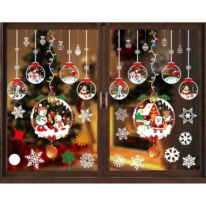 Sticker Autocollant Amovible Mural Fenêtre Magasin Vitrine Maison Déco Noël Fête Sticker Autocollant Amovible Mural Fenêtre Magasin Vitrine Maison Déco Noël Fête
