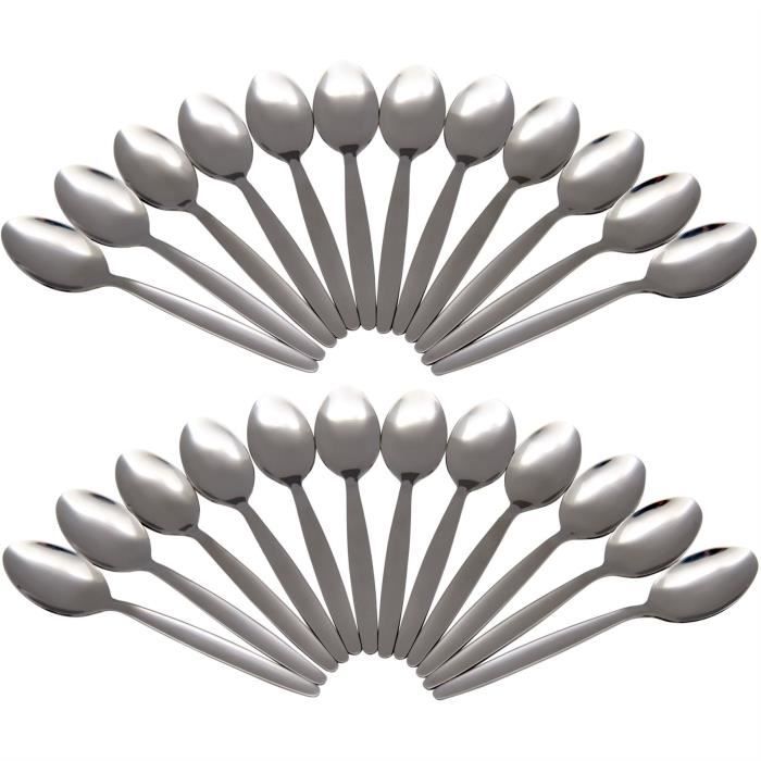 Lot de 24 cuillères à café - en acier inoxydable