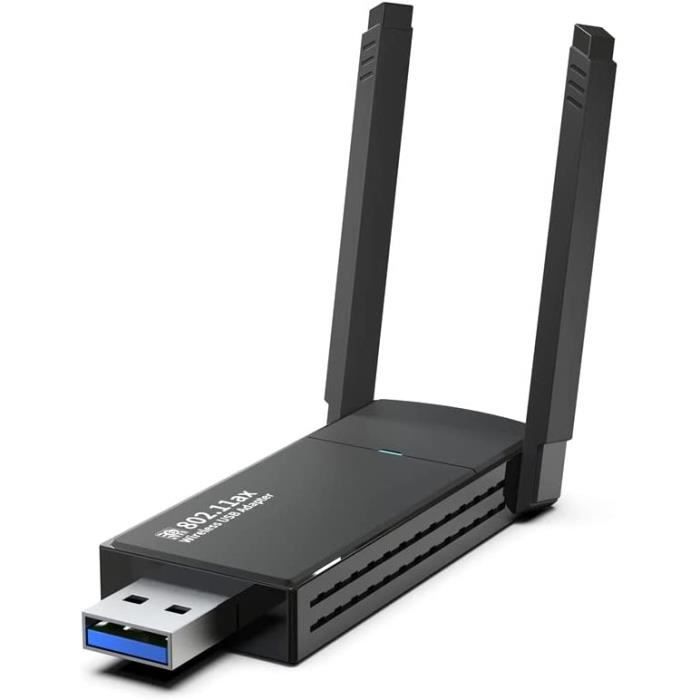 Wf06 Clé Wifi 6 Usb 3.0 Adaptateur, 1800Mbps Double Dande 2.4G-5Ghz Wifi  Stick Dongle, Compatible Avec Windows 11-10 Plug And[N172] - Cdiscount  Informatique
