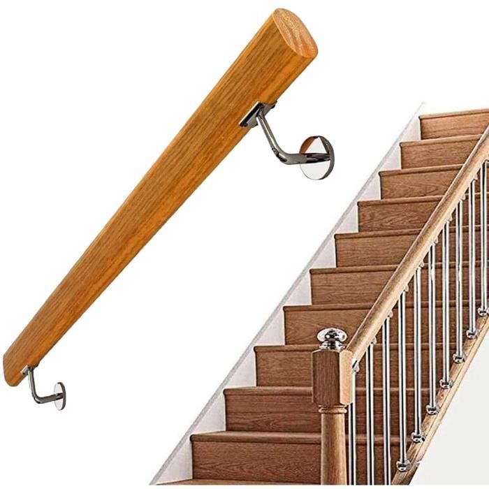 Rampe d'Escalier Main Courante Mains Courantes pour Escaliers, Antidérapant  Rampe en Bois Massif, Contre Le Mur Intérieur Loft[868] - Cdiscount  Bricolage