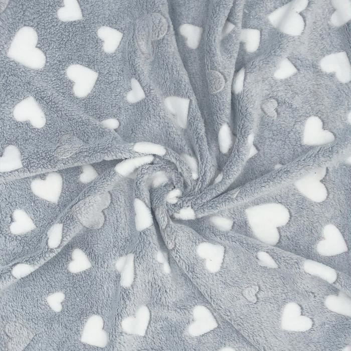 HEKO PANELS Tissu Polaire au Metre - Tissu au Metre pour Couture Bilatéral - Polaire Douce et Chaude - Blanc / Gris