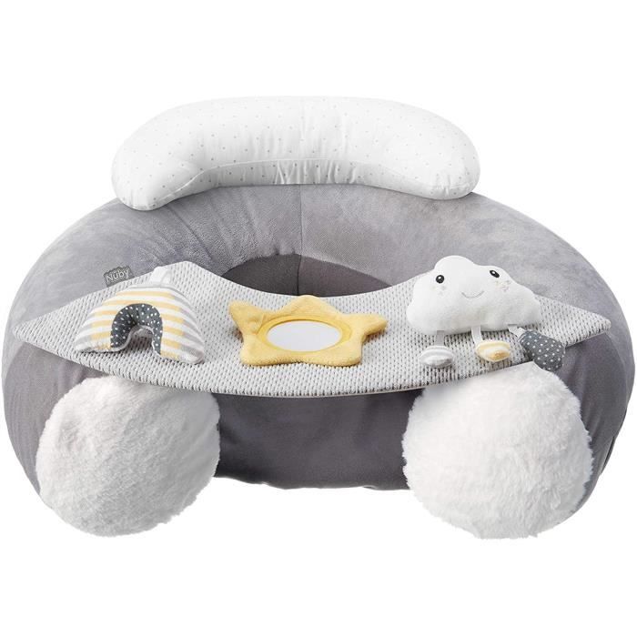 Nuby – Siège pour bébé Sit-Me-Up - Siège de sol gonflable - Avec table et  jouets - 6 mois+