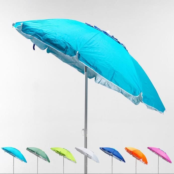 Parasol de plage 200 cm aluminium antivent protection uv Corsica