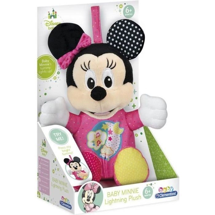 clementoni - peluche lumineuse disney bébé minnie -94513-94513