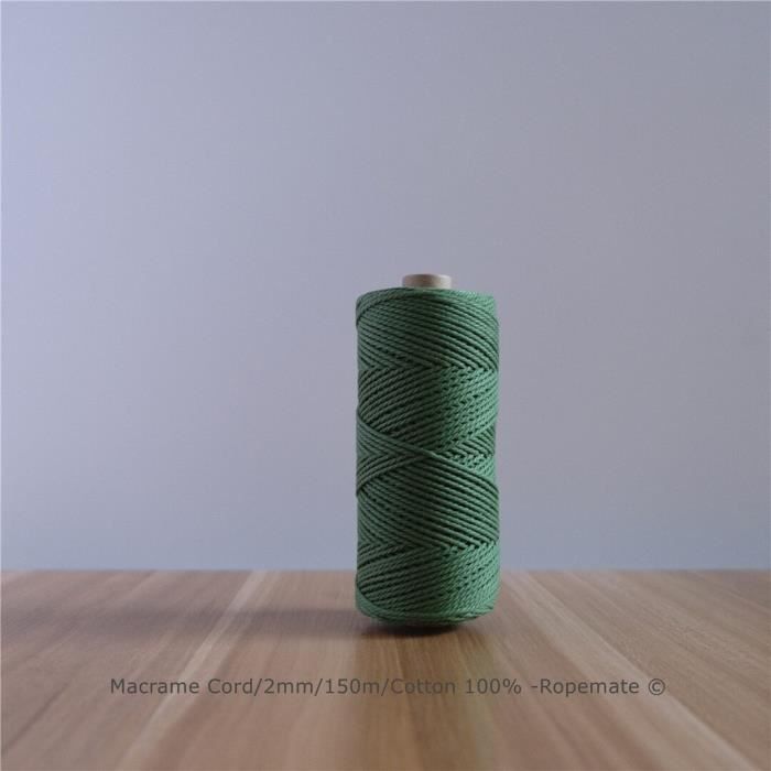 Cordon Macramé Bonnie 6 Mm X 91.4 M, Couleur Kelly - Polypropylène Tressé, Pour Tricot, Crochet Et Projets Déco