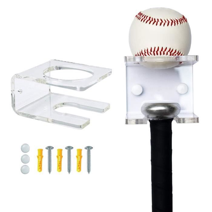 Supports Battes Baseball Toddmomy - 2 Paires Supports Muraux Bois Pour Battes Baseball - Présentoir Collection Décoration Murale 11x9cm Support Bois Collection