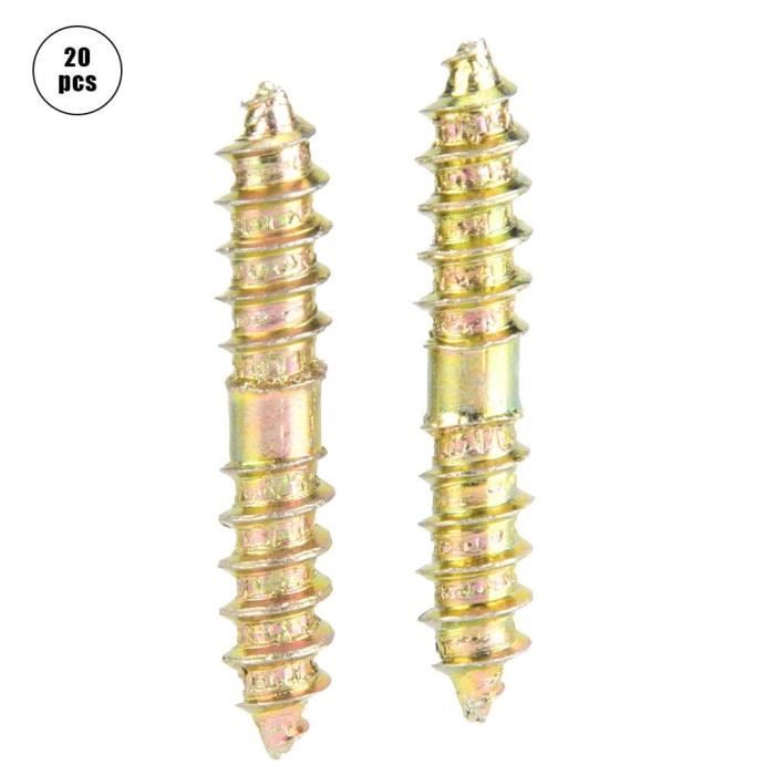 20 Vis Dorées à Bois, 3x35 Mm, Filetage Complet – Lot De Quincaillerie Basique Pour Petits Travaux