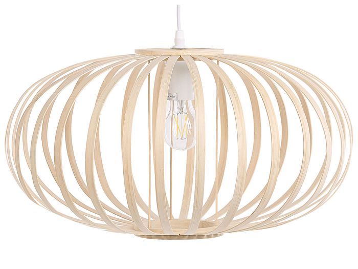 Lampe suspension ovale en bambou clair HAVEL Lampe suspension ovale en bambou clair HAVEL