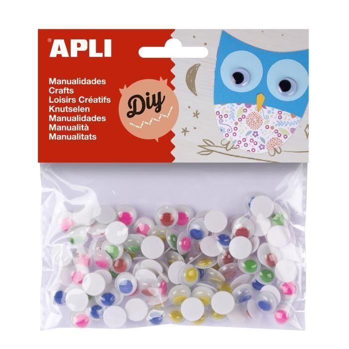 Yeux Mobiles Adhésifs Fixo Kids - 70 Pièces, 8 Mm, Noir, Pour Bricolage Et Déco
