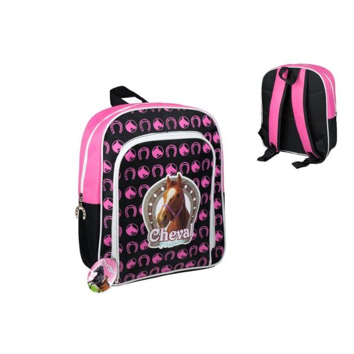 Sac à Dos Cheval - Grand modèle - Rose - Dimensions : 34x28cm - Porté Dos