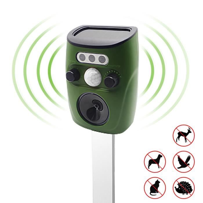 1335 kHz Ultrasound Dog Repeller with Solar PIR Infrared Motion Sensor