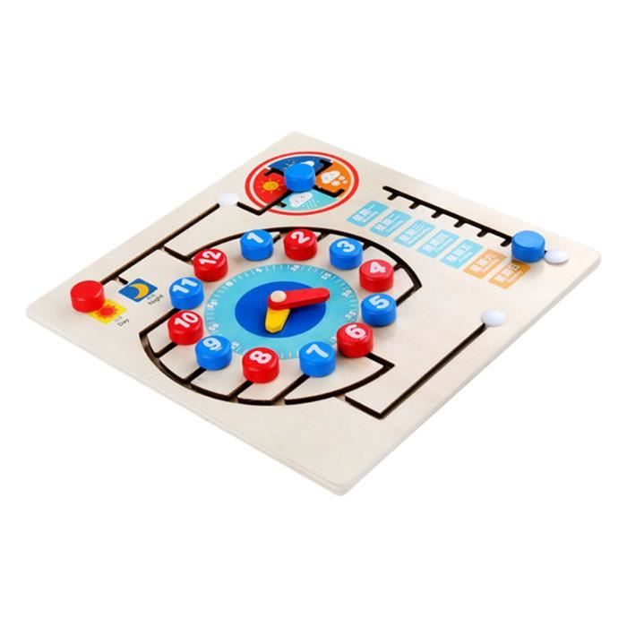 Jeux Montessori Bois - Apprendre à Compter Et Lire L'heure, Jouet éducatif 3-6 Ans