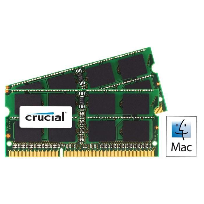 Vente Memoire PC Crucial kit 16Go DDR3 1333MHz    CT2C8G3S1339MCEU pas cher