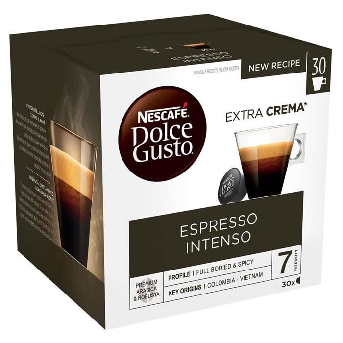 LOT DE 4 - Dolce Gusto - 30 Capsules de café Espresso Intenso 250 g