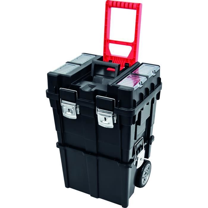 Boîte à Outils Aluminium Pour Pick-up 30x22x9 Pouces - Rails Réglables, Loquet, Noire, Neuve