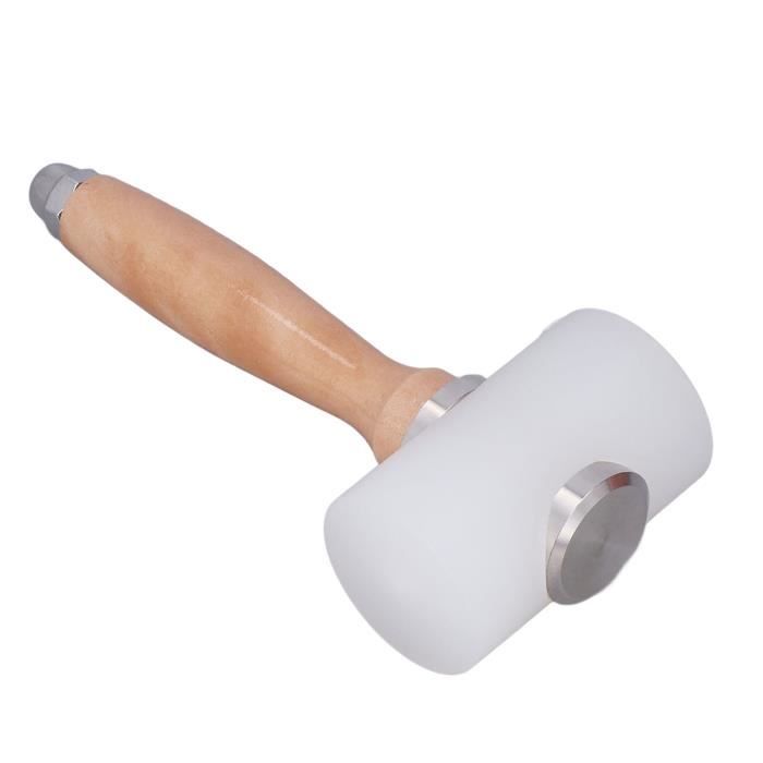 Maillet Marteau De Bijoutier FindingKing Double Tête Nylon, Manche Bois, 10 Pouces