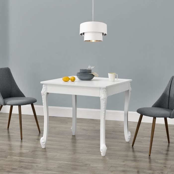 Table de Salle à Manger Lüneburg Carrée pour 2 Personnes 80 x 80 x 76 cm Blanc