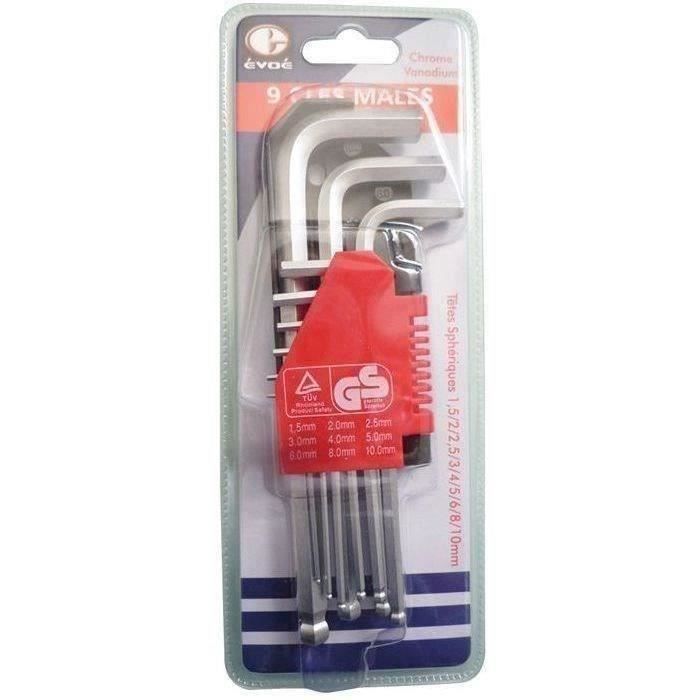 Clés males têtes sphériques x9 sc