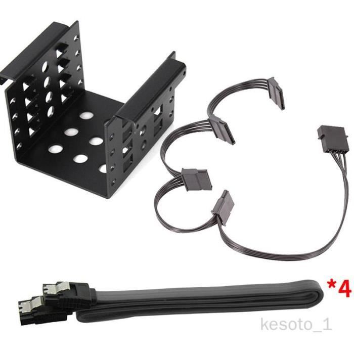 Support Adaptateur Montage SSD 2.5" Vers 3.5" - Compatible Baie Disque Dur 3.5 Pouces - Rouge - 1