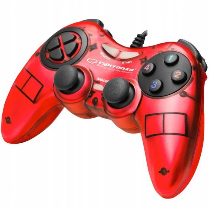 Manette de jeu Esperanza Fighter Filaire Vibration