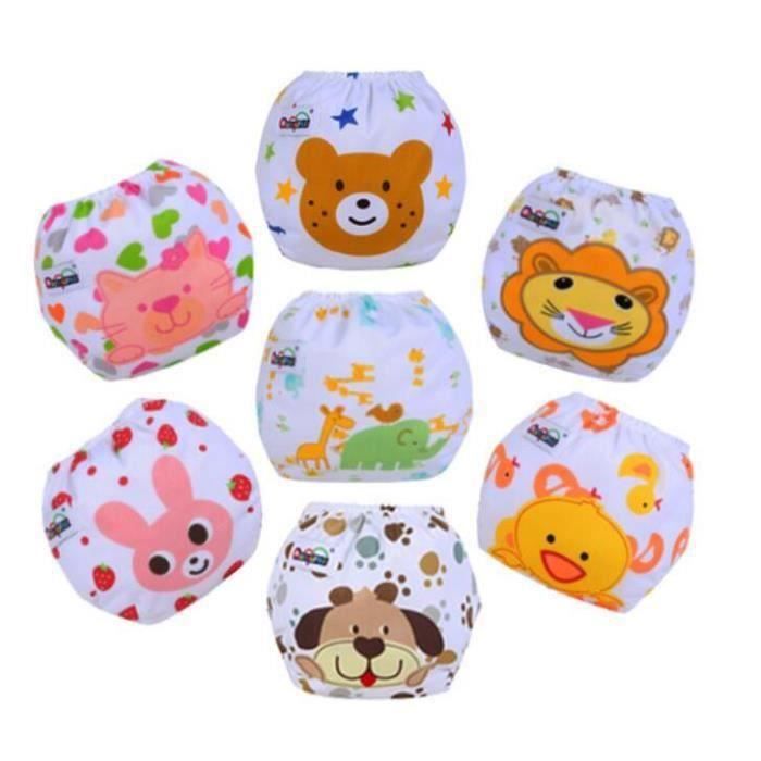 SKYLot de 7 Couches Lavables Bébé en Coton Avec 14 Insert Microfibre