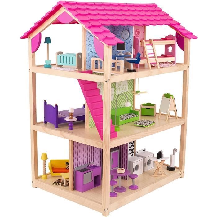 KidKraft - Maison de poupées en bois So Chic avec 46 accessoires inclus