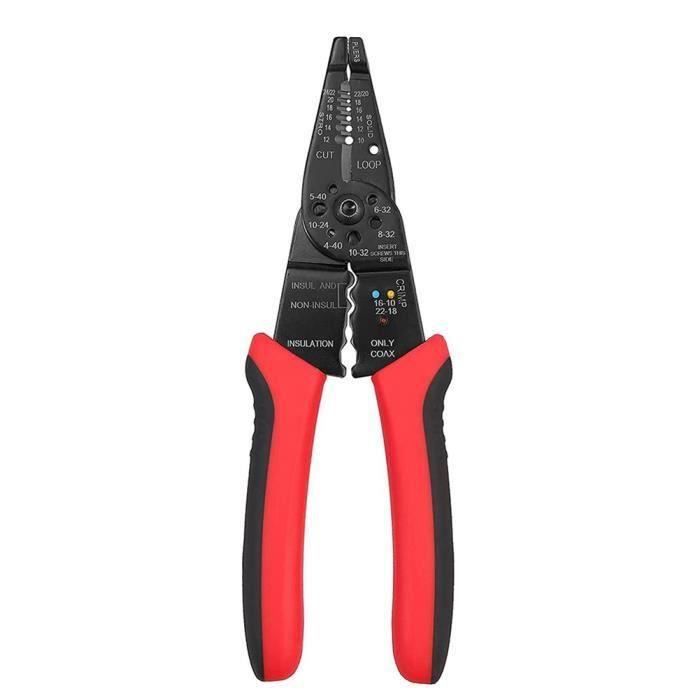 Pince Câble Mesure Courant Pince à Dénuder Multifonction 8 En 1 - Pour électricien - Avec Testeur De Courant Intégré Pince Dénudage Mesure Courant