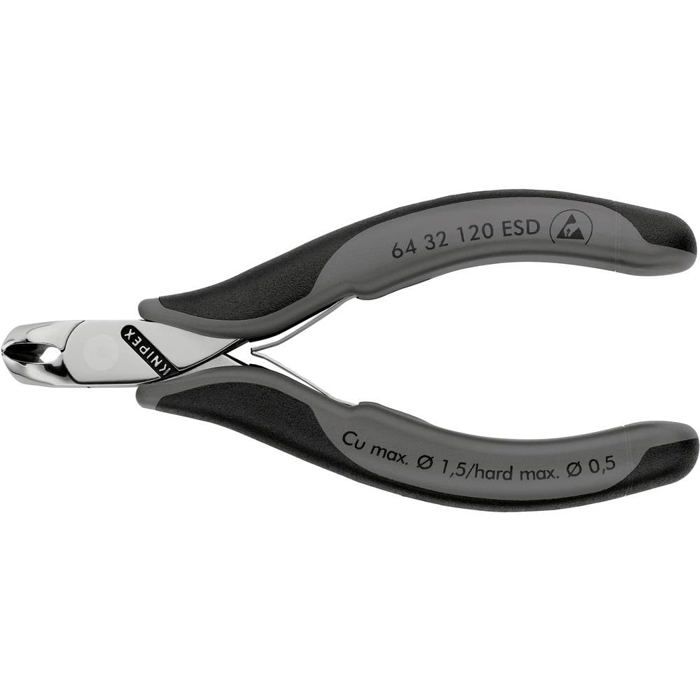 Pince Coupante Knipex ESD 115mm - Électronique Précision - Gainée Bi-Matière - Anti-Statique