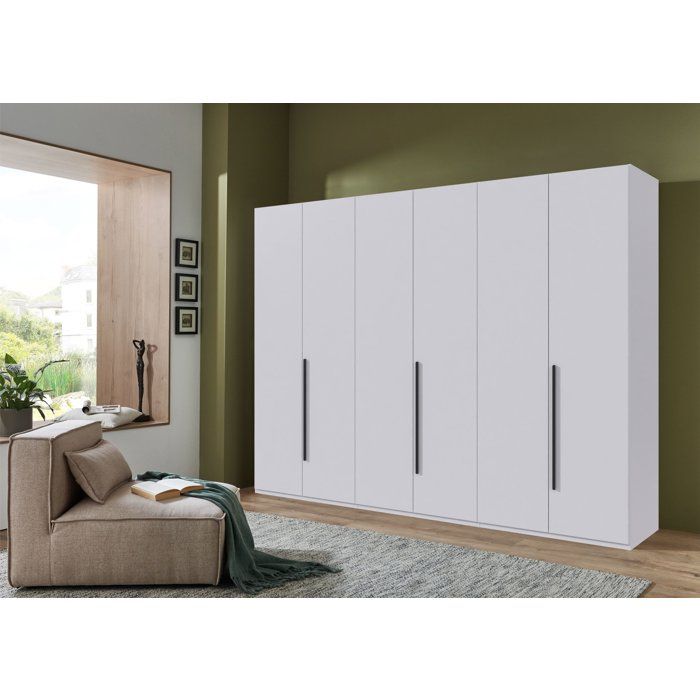 Armoire de chambre LONDON Couleur 6 portes battantes 3 tiroirs 270 x 58 x 208 cm
