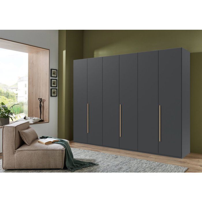 Armoire de chambre LONDON Couleur 6 portes battantes 3 tiroirs 270 x 58 x 208 cm - vue 2