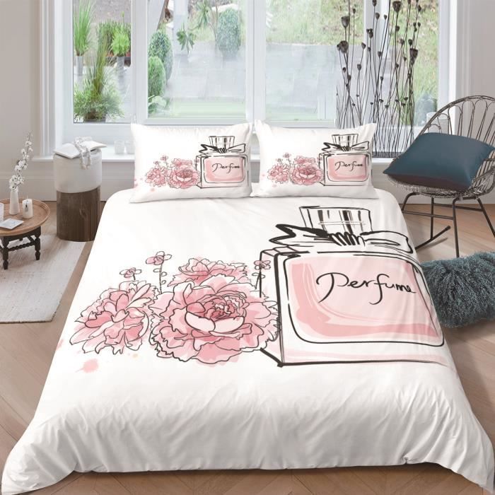 Parure De Lit Pottery Barn, Couette Rayée Rose/blanc, Taille Full, Coton
