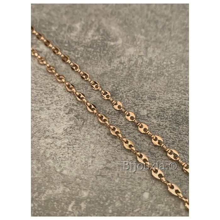 Chaîne ou Bracelet maille Grain de Café Plaqué or 18 CARATS BIJOU
