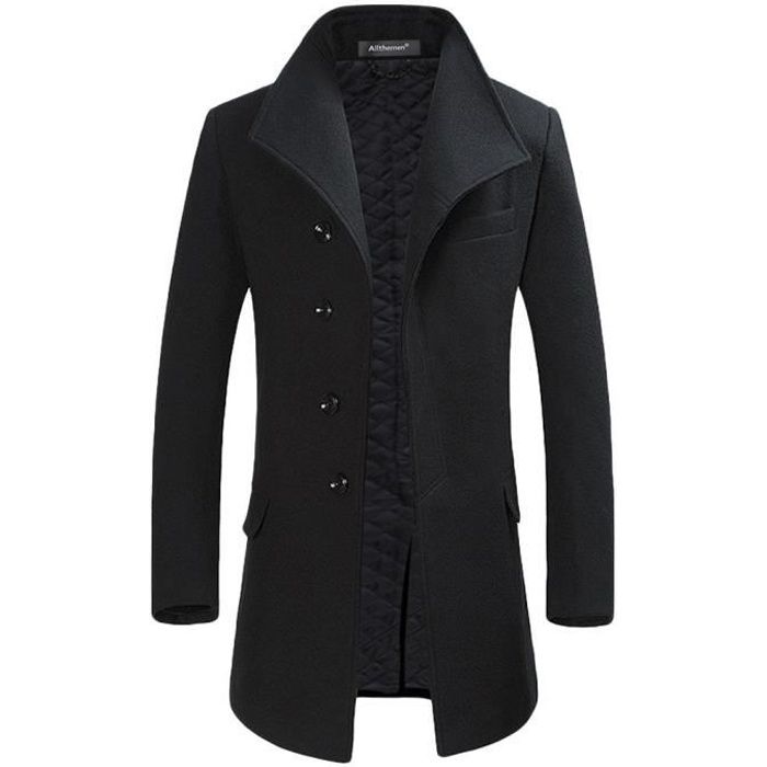 ALLTHEMEN Manteau Homme Hiver en Laine Chaud Mi-Long Parka Coat