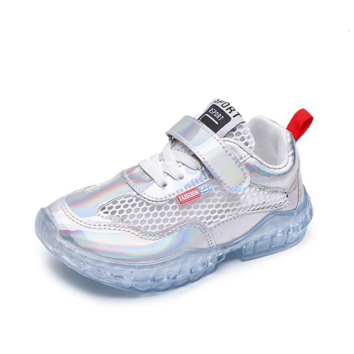 Garçon Fille Chaussures De Running Paillette Respirant LED