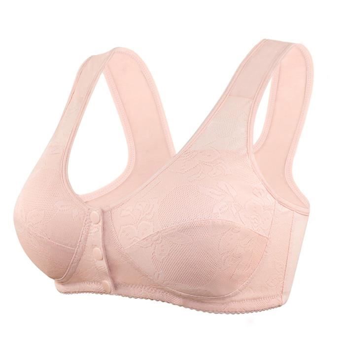 GHAKKE Soutien-Gorge D'entraînement For Femmes Dentelle Extra-élastique Plus Sport Respirant Taille Garniture Soutien-Gorge Rembourré For Femmes Lingerie Sous-vêtements (Color : Beige, Size : 2XL