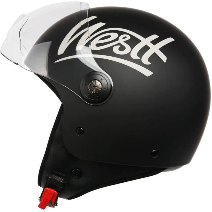 Casque Moto Vintage Style Jet - Homologué DOT/ECE - Demi-casque Rétro Pour Scooter, Vélo, Mobylette - Homme/Femme