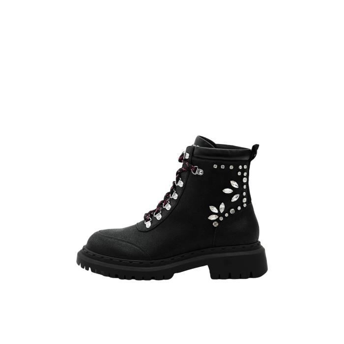 Bottines Femme Desigual Noir Lacees Polyester
