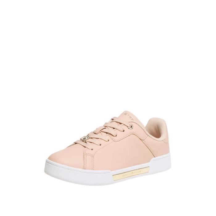 Tommy Jeans Baskets en cuir femme Tommy Hilfiger - Rose - Lacets - Tige en cuir - Adulte - Femme
