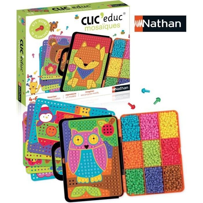 Jeu Éducatif Mosaïques Nathan 31607 – Apprentissage des Couleurs et Créativité - vue 4