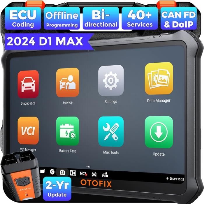 OTOFIX D1 MAX Valise de Diagnostic Auto, Outil Diagnostic Auto de Tous Les Systèmes, Codage ECU, Test Actif, Mise à jour de 2 ans