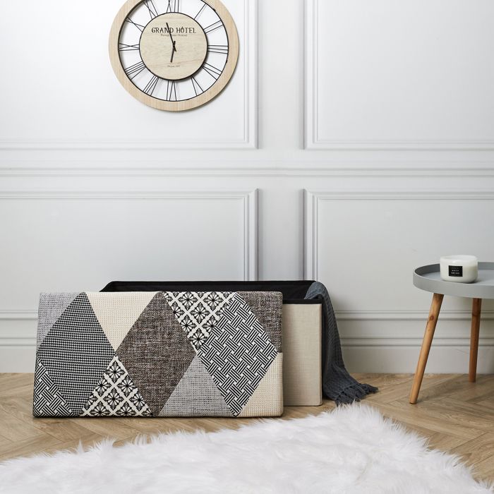 BenyLed Set di 4 Sedie da Pranzo Patchwork con Seduta Imbottita e Gambe