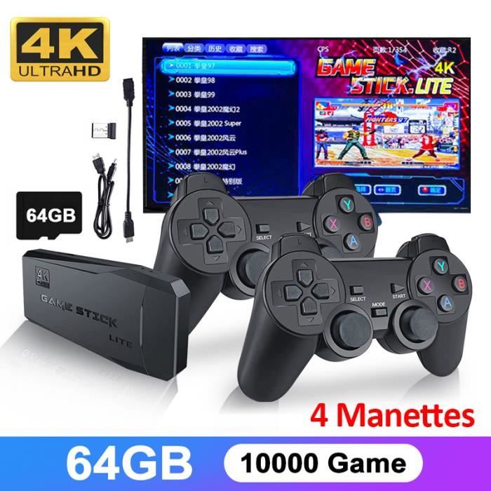 64 Go - Console de jeu vidéo rétro Y6 4K HD, 10000 + jeux,manette sans