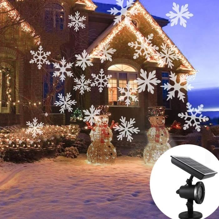 Projecteur LED Flocon De Neige - Lumières Noël Extérieur Intérieur IP65 Étanche - Projecteur Mariage, Anniversaire, Fêtes - Bleu Blanc Romantique