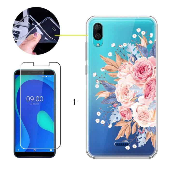 Coque Wiko Y80 Rose Verre trempe ecran Protecteur Souple Silicone Etui Protection Bumper Housse Clair pour Wiko Y80 Cdiscount Telephonie