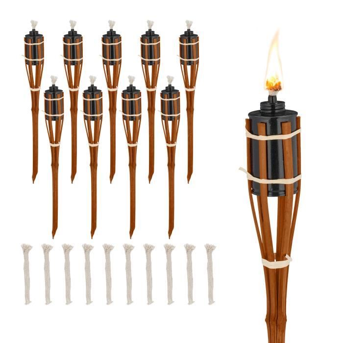 torche de jardin en bambou en lot de 10 - 10045130-57
