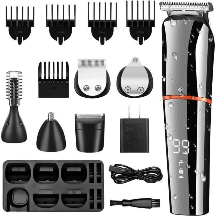 Tondeuse De Précision 6-en-1 Homme - Imperméable USB - Pour Barbe, Nez, Cheveux
