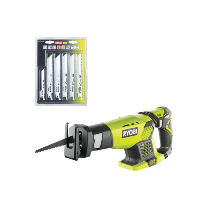 Pack RYOBI Scie sabre RRS1801M 18V One+ sans batterie ni chargeur Lot de 6 lames universelles bois et métal 100152mm RAK