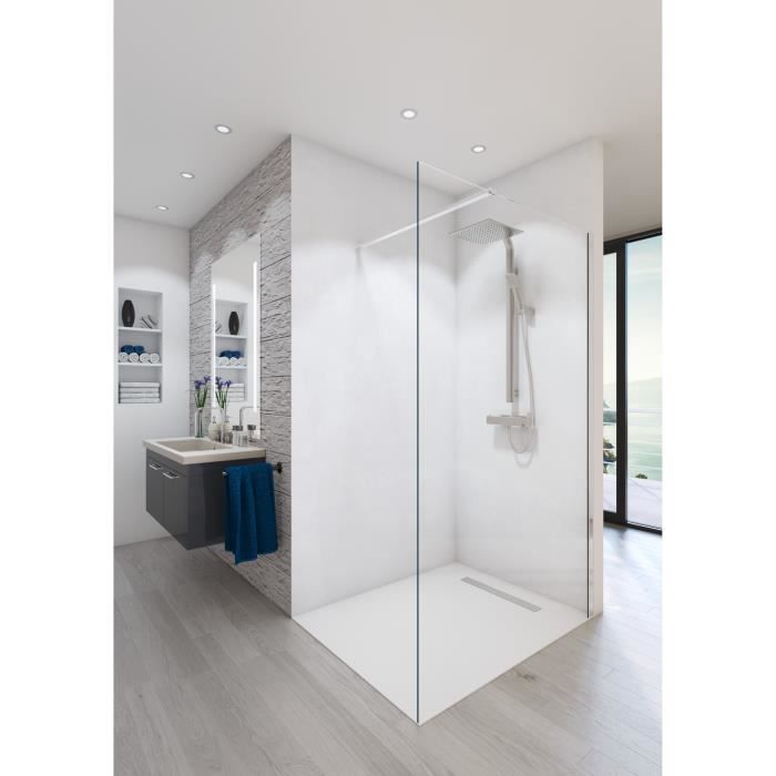 AURYS Paroi de douche en kit BALEARES® CLAIRE - Verre Timeless 8 mm trempé by Saint-Gobain - L.90 cm